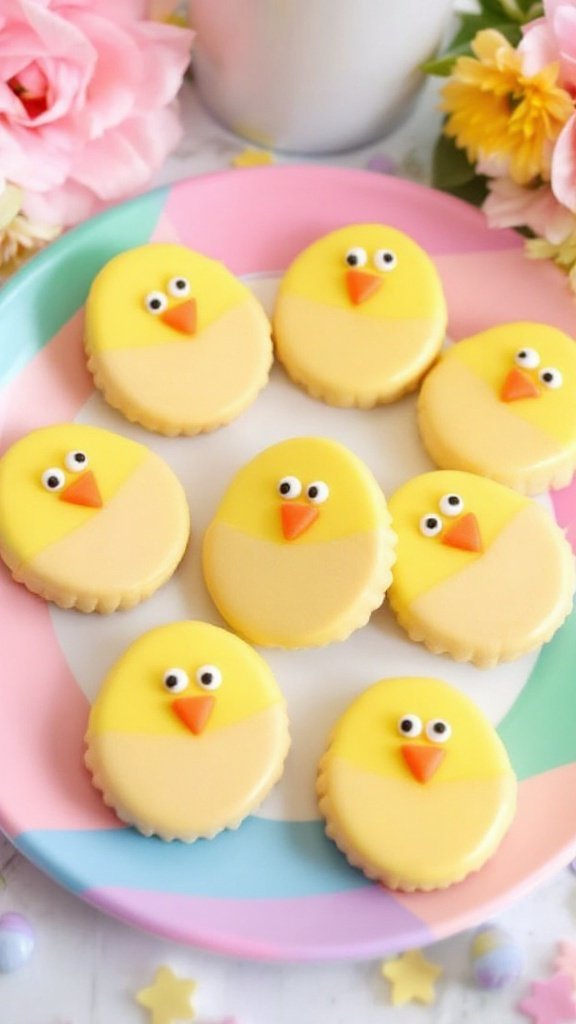 Easter Chick Dipped Wafer Cookies