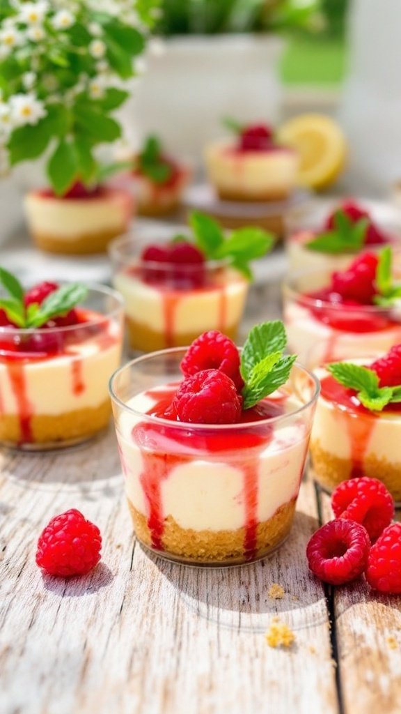 No Bake Lemon Raspberry Cheesecake Cups