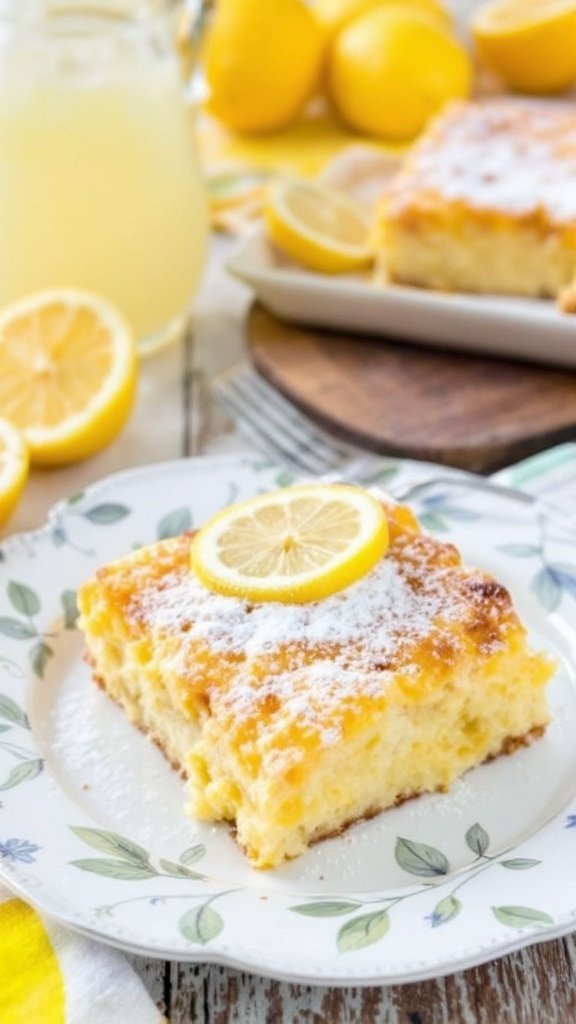 Zesty Lemon Cream Cheese Dump Cake with Buttery Crust