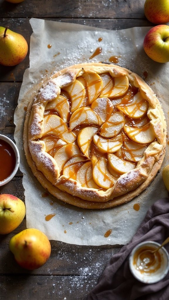 Decadent Salted Caramel Pear Puff Pastry Tart