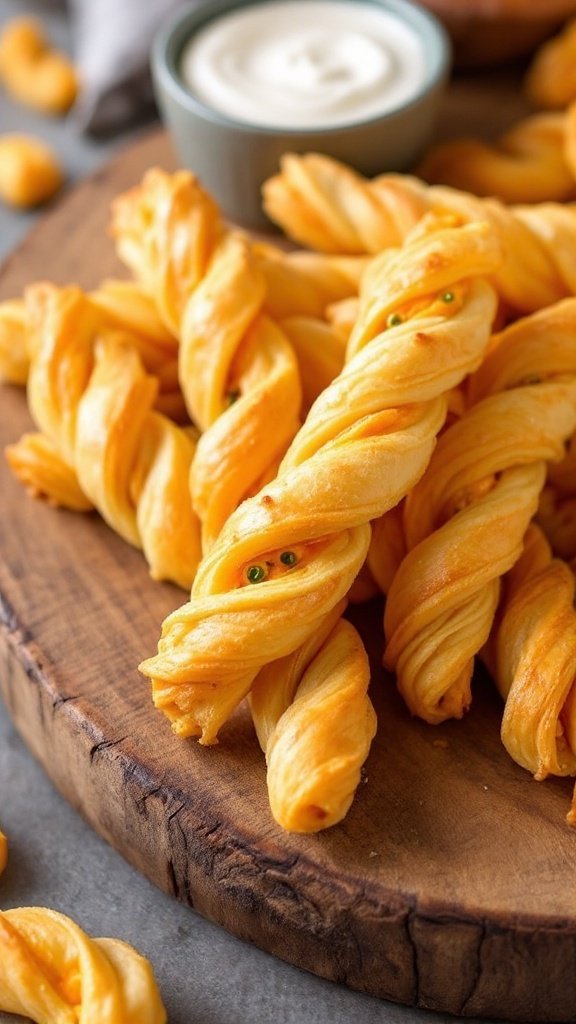 Crispy Jalapeño Cheddar Puff Pastry Twists