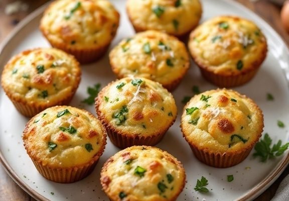 Delicious Healthy Zucchini Muffins with Parmesan