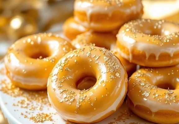 Luxurious Golden Donuts for Your Gold-Themed Party